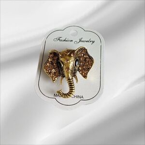 Gold Elephant Brooch